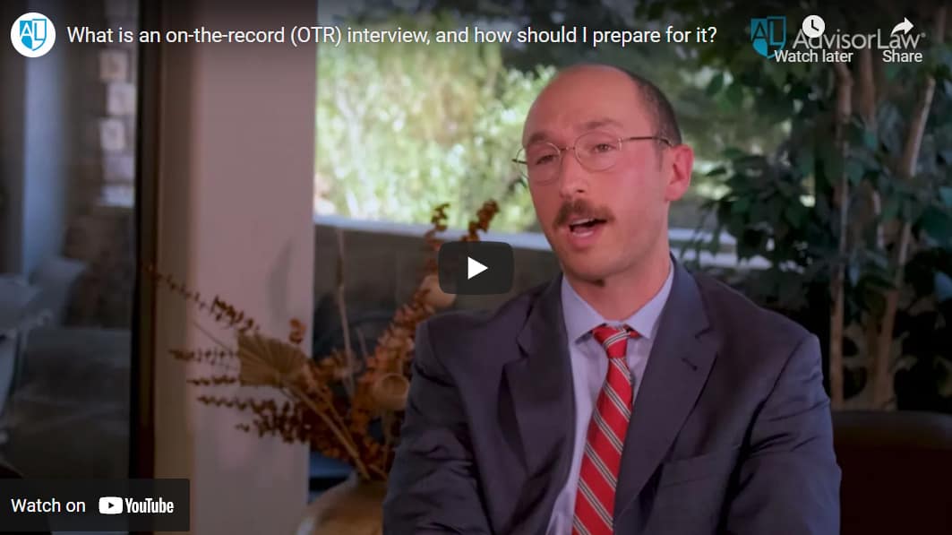 What is an on-the-record (OTR) interview, and how should I prepare for it?