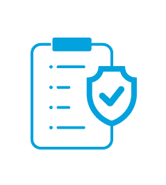 Clipboard with shield icon symbolizing legal protection and advisement, illustrating professional legal services.